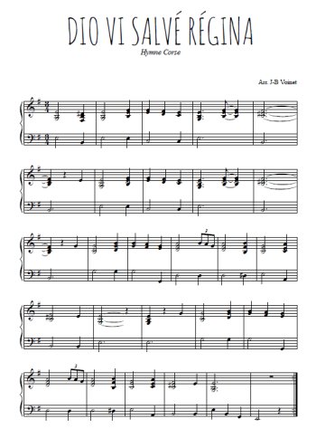Téléchargez l'arrangement pour piano de la partition de Dio vi salvé Régina en PDF